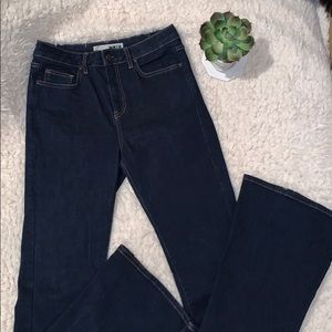 Women’s Top Shop Moto Dark Wash Flare Jeans